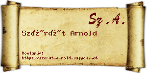 Szórát Arnold névjegykártya