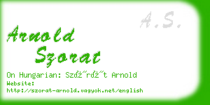 arnold szorat business card